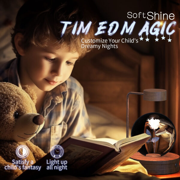 Magical Crystal Ball Night Light – 3D Cosmic Dinosaur LED USB Bedside Lamp for Home & Birthday Gifts