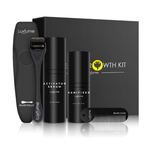 Advanced Beard Growth Kit – Microneedle Roller, Growth Serum & Grooming Set