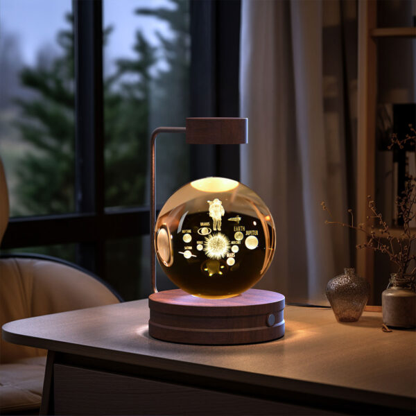 Magical Crystal Ball Night Light – 3D Cosmic Dinosaur LED USB Bedside Lamp for Home & Birthday Gifts