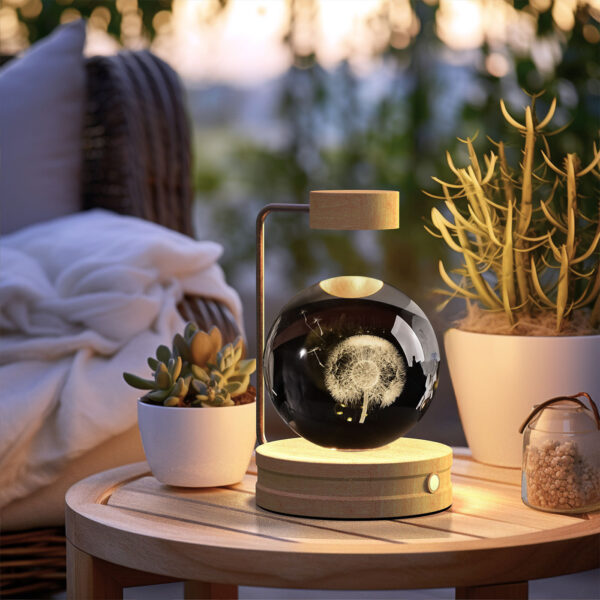 Magical Crystal Ball Night Light – 3D Cosmic Dinosaur LED USB Bedside Lamp for Home & Birthday Gifts