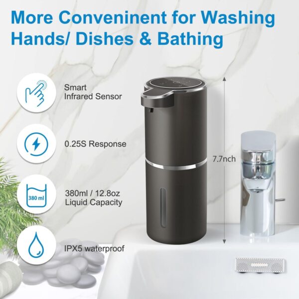Automatic Touchless Foaming Soap Dispenser 380ml – USB Rechargeable Sensor Pump