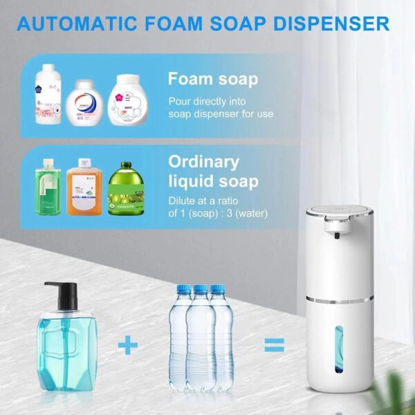 Automatic Touchless Foaming Soap Dispenser 380ml – USB Rechargeable Sensor Pump