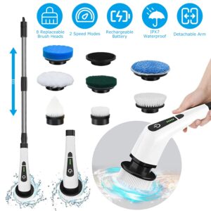 Smart Electric Spin Scrubber Cordless – Powerful Deep Cleaning Brush with 8 Attachments