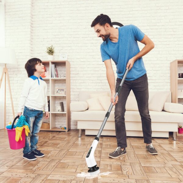 Smart Electric Spin Scrubber Cordless – Powerful Deep Cleaning Brush with 8 Attachments