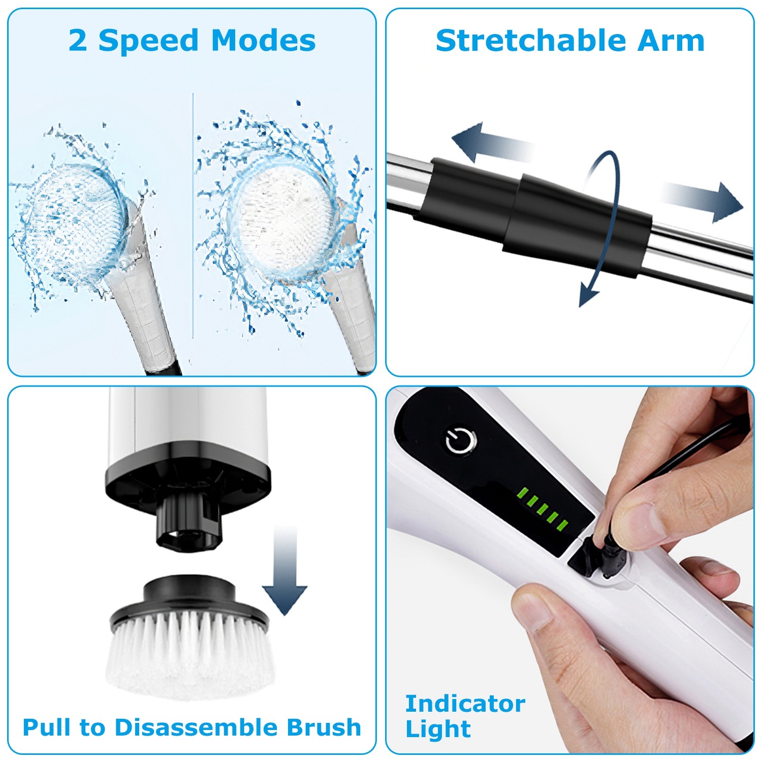 Smart Electric Spin Scrubber Cordless – Powerful Deep Cleaning Brush with 8 Attachments - Image 2