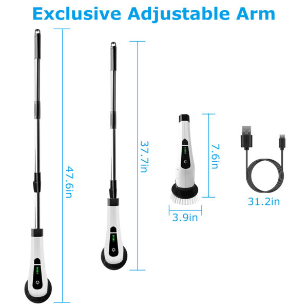 Smart Electric Spin Scrubber Cordless – Powerful Deep Cleaning Brush with 8 Attachments