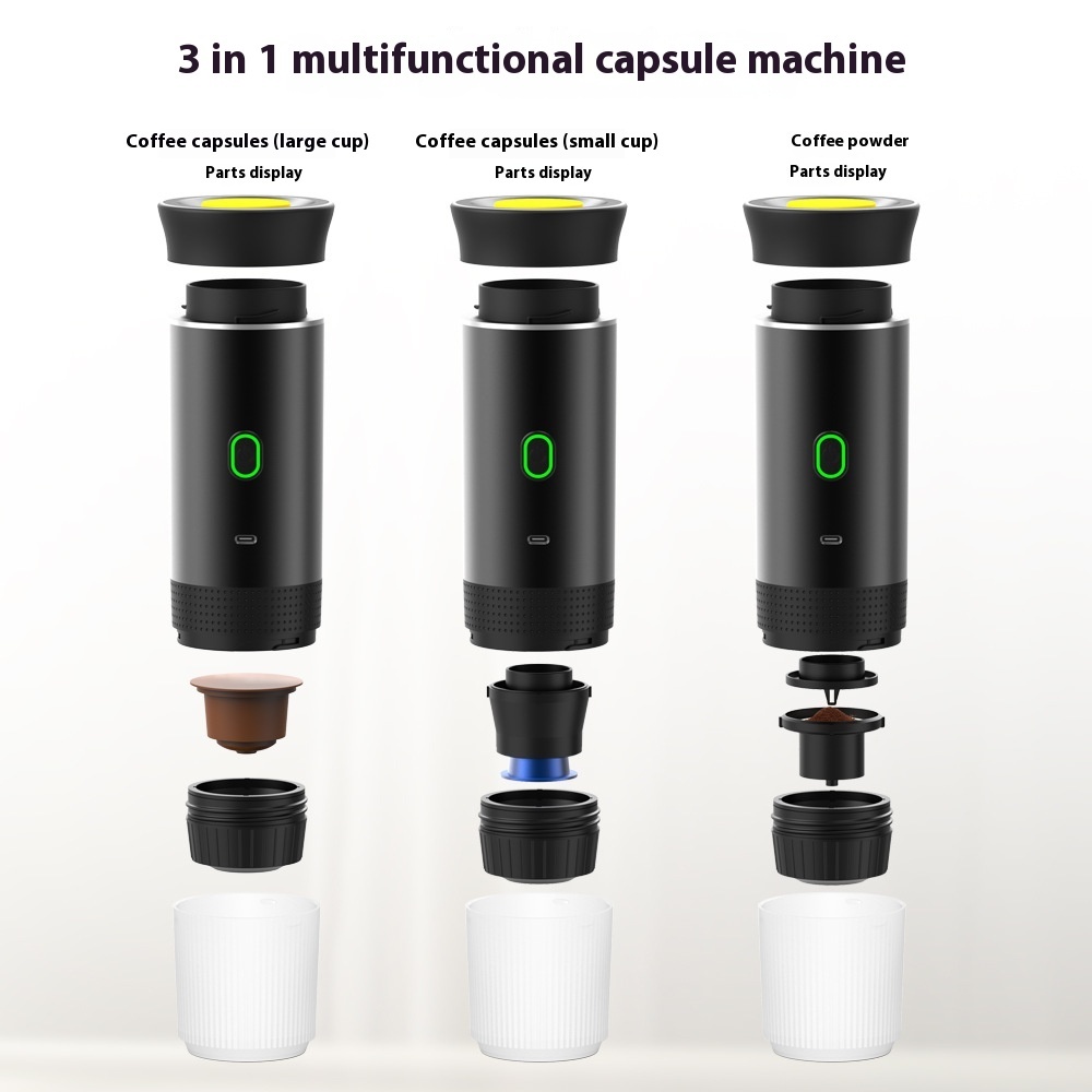 Electric Grinder Coffee Travel Handy 3 In1 Espresso Portable Coffee Espresso Maker Machine Cafe Portable Capsule Coffee Machine Kitchen Gadgets - Image 3