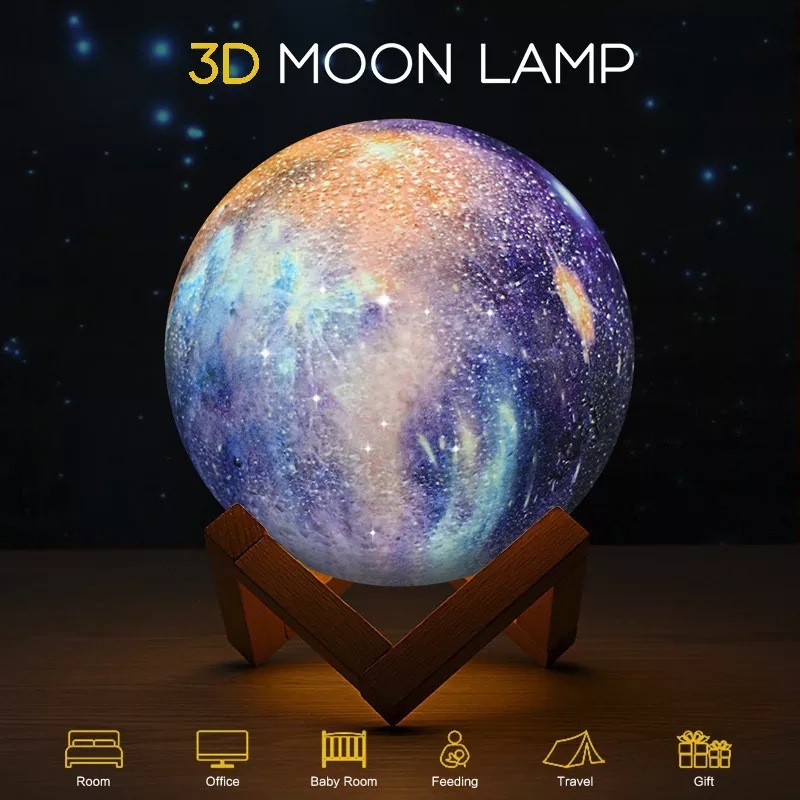 LED USB Star Galaxy Moon Lamp Stand Remote 3D Bedroom Night Light USB LED Earth Planet Lamp - Image 6