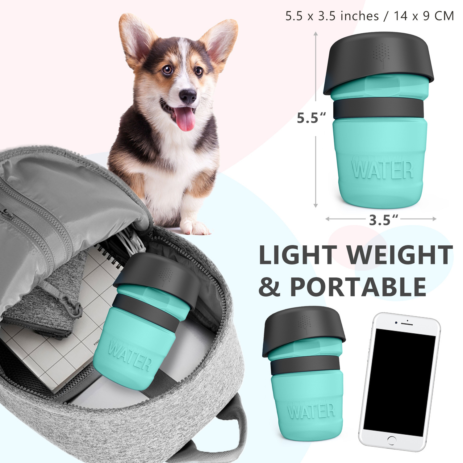Pet Outdoor Foldable Bottle Dog Travel Water Bottle Dog Water Dispenser - Image 5