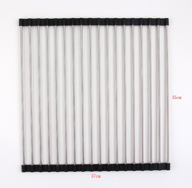 Folding Kitchen Drain Sink Rack Stainless Steel - Image 6