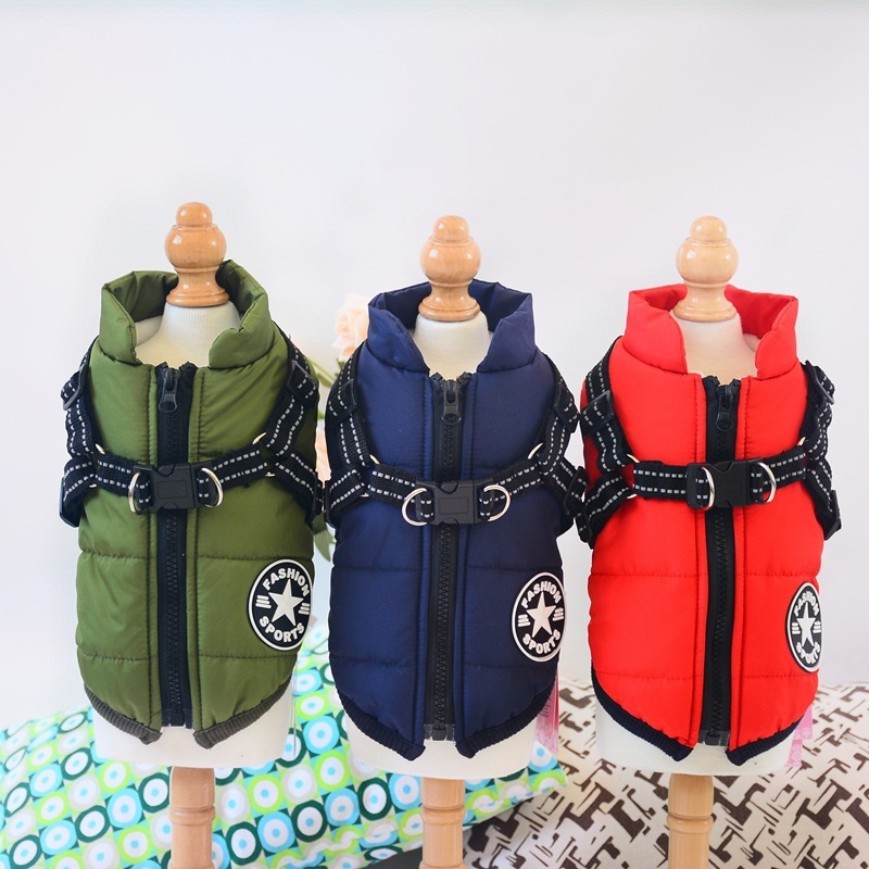 Waterproof Dog Clothes Winter Dog Coat With Harness Warm Pet Clothing Big Dog Jacket Chihuahua Labrador Coat Costume - Image 2