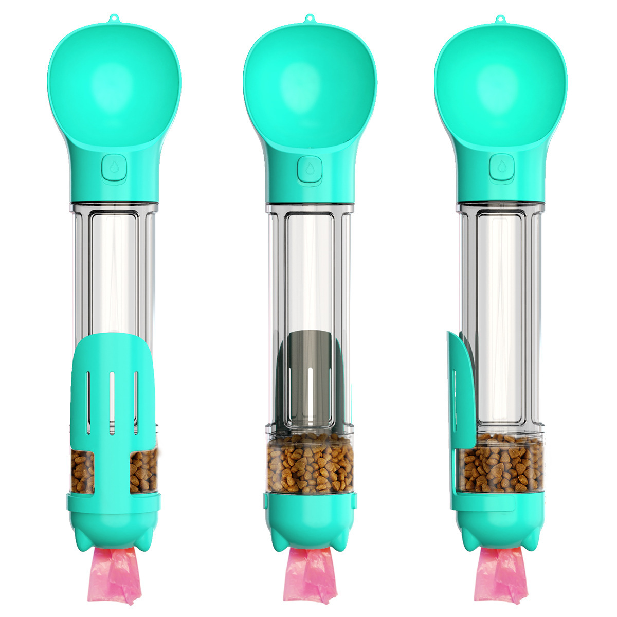 300 500ml Portable Multifunction Dog Water Bottle Food Feeder For Big Dogs 3 In 1 Poop Dispenser Puppy Pet Travel Drinking Bowls - Image 3