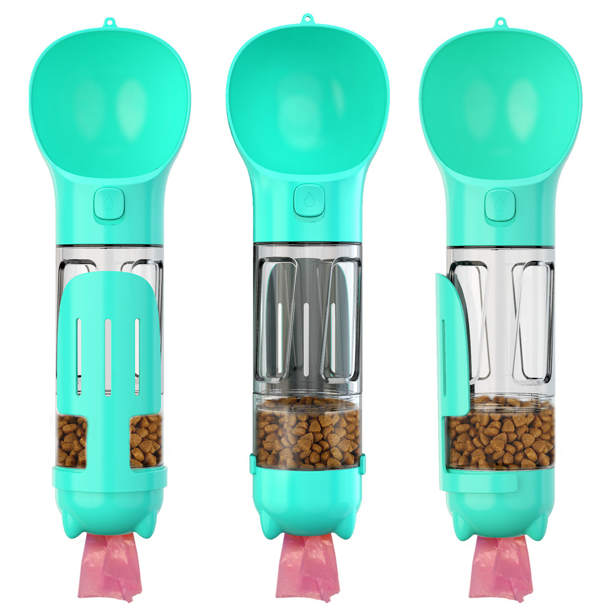 300 500ml Portable Multifunction Dog Water Bottle Food Feeder For Big Dogs 3 In 1 Poop Dispenser Puppy Pet Travel Drinking Bowls - Image 6